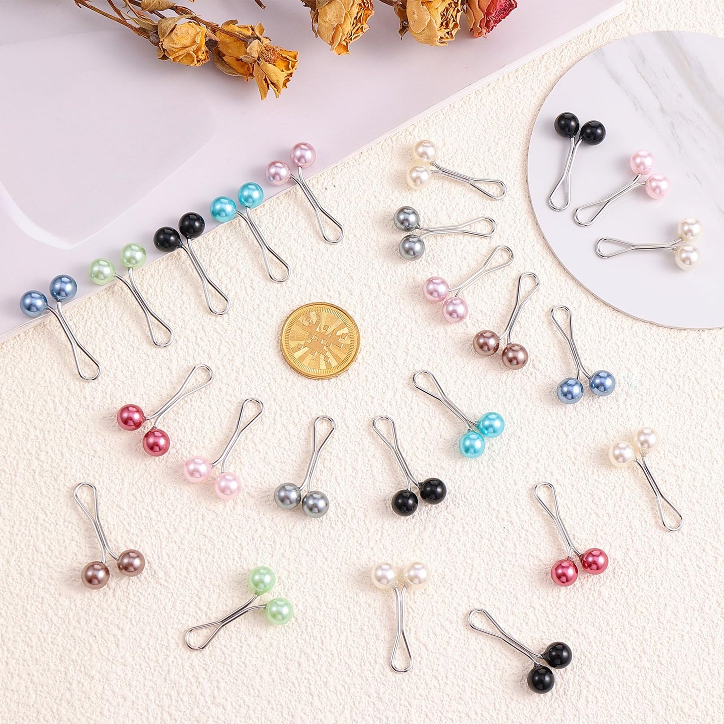 Pearl Drop Scarf Brooch Pins