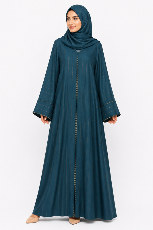 luna-stripe-closed-abaya-deep-teal-front-view-simply-zida.jpg