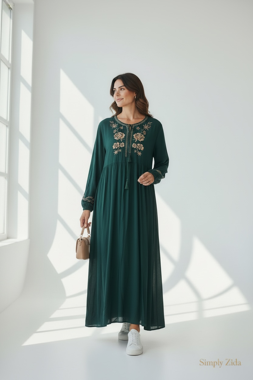 Noor Embroidered Maxi Dress
