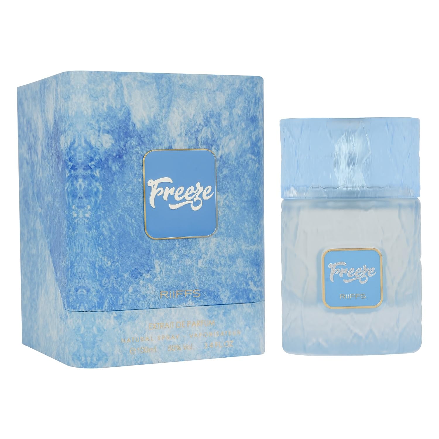 Freeze unisex perfume. 100 ml fresh aquatic fragrance blue bottle