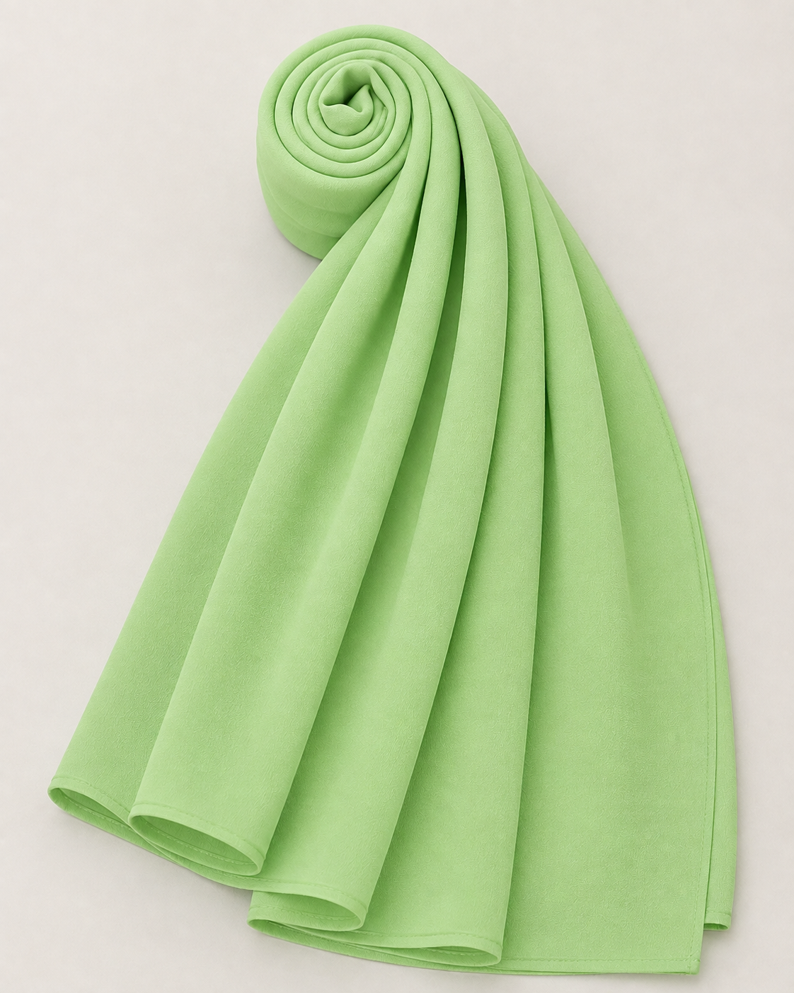 Lime green georgette hijab with lightweight flowing drape