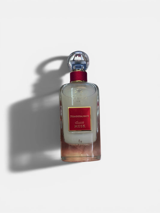 Pomegranate Musk unisex perfume. 100ml fruity musk fragrance bottle