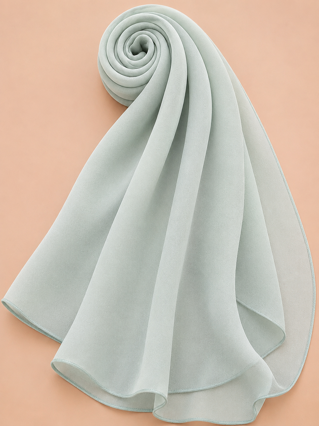 Premium sage mist georgette hijab with soft elegant drape by Simply Zida