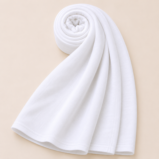 Premium Soft White Jersey Hijab by Simply Zida – Soft Stretch Modest Hijab UK